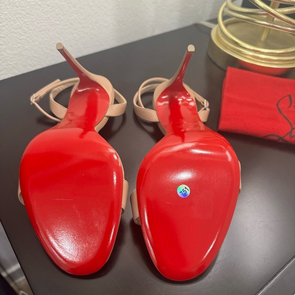 Christian Louboutin Loubigirl 100 Sandal Nappa Nude 40 - Picture 8 of 8